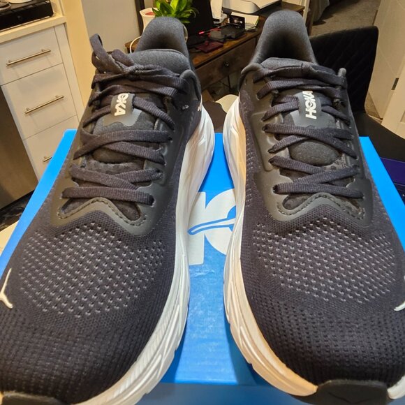 Hoka Arahi 7 7 D Wide Width Shoes Womens Black White Daily Road Race Running NEW - Picture 4 of 13